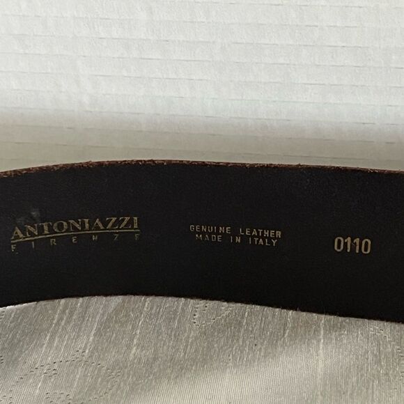 Antoniazzi Firenze Italy Dark Brown Wide Strappy Leather Belt Womens XL - Picture 4 of 6